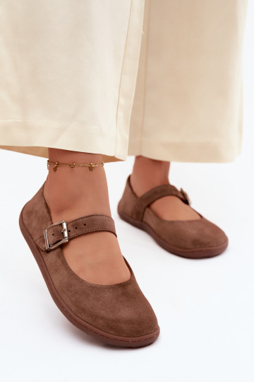Ballerinas BarefootOpturalnego van suèdeu Zazoo 316 bruine kleur 2