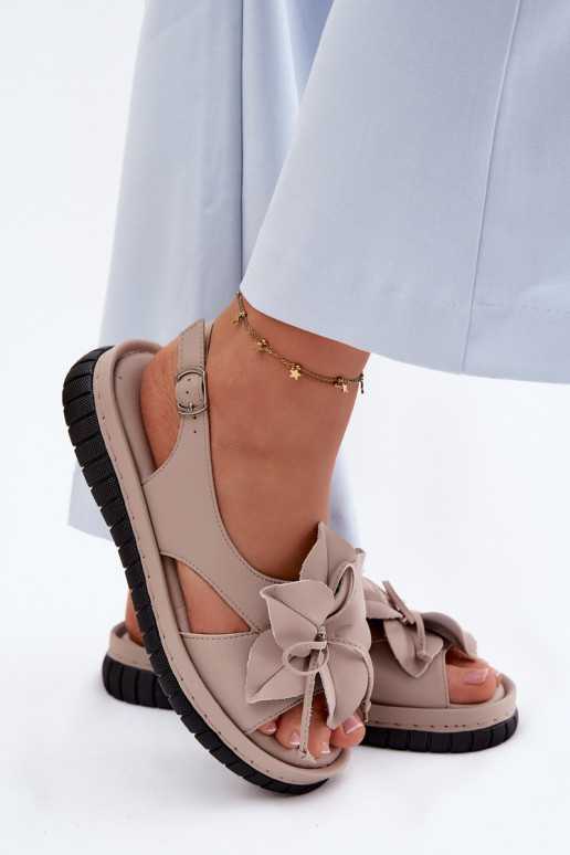 Dames sandalen Dames Met sierlijk met bloemenem Vinceza 66917 beige