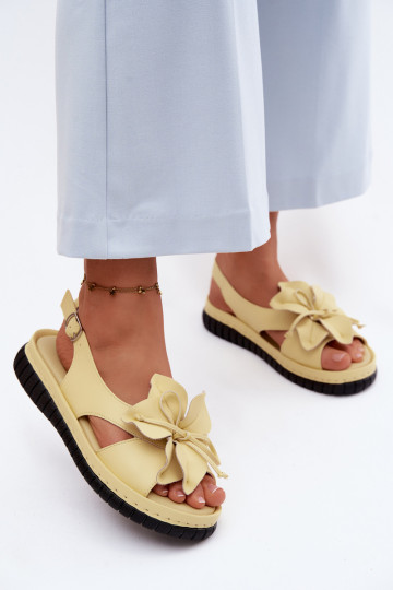 Dames sandalen Dames Met sierlijk met bloemenem Vinceza 66917 geel 2