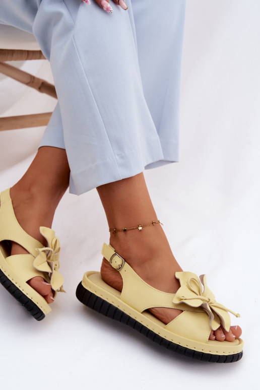 Dames sandalen Dames Met sierlijk met bloemenem Vinceza 66917 geel