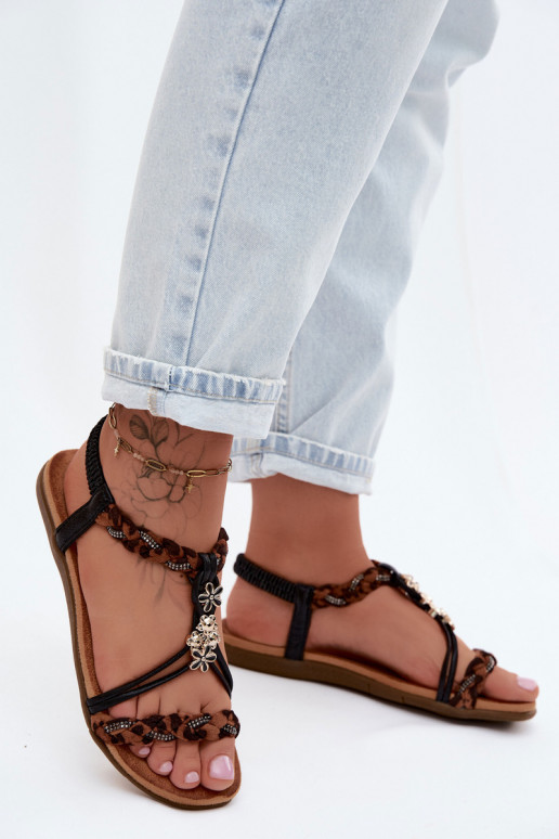 Dames sandalenPrzypinkami I Plecionymi Paskami zInart met luipaardbontpatronen Nusoreth