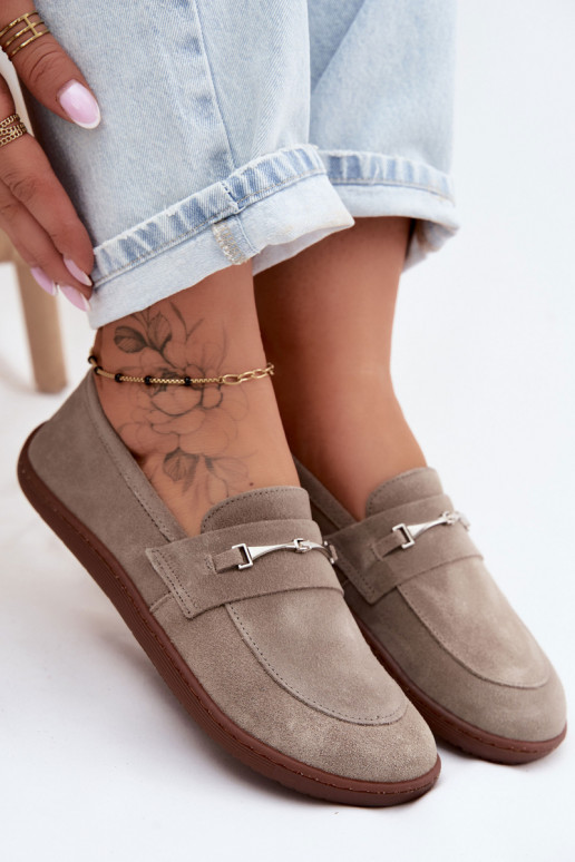 Cappuccino-kleurige suède mocassins Barefoot Zazoo 322