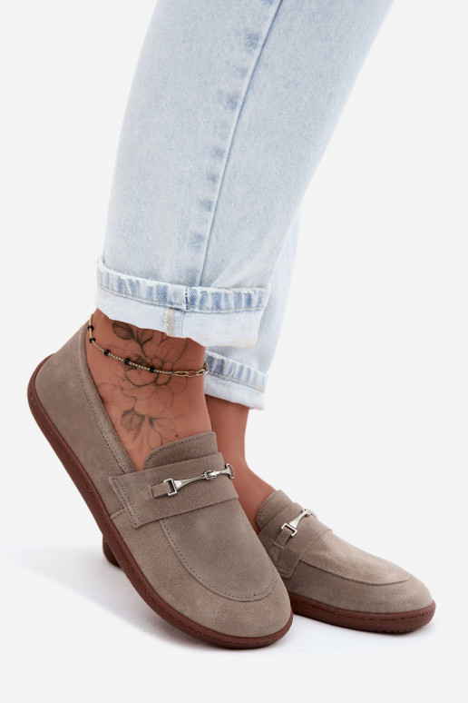 Cappuccino-kleurige suède mocassins Barefoot Zazoo 322