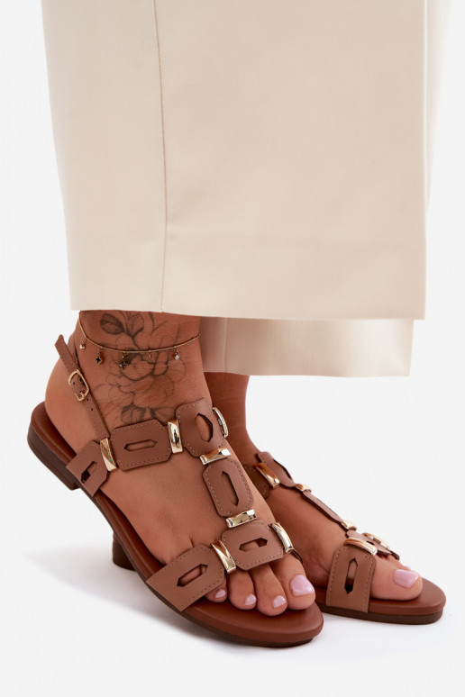 Sandalen voor dames S.Barski PL61-0903 bruine kleur