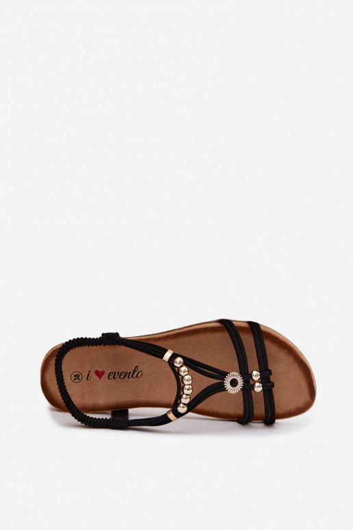 Zwarte platte sandalen voor dames met bandjes Zelda