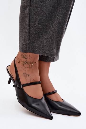 Zwarte hoge hakken sandalen met bandjes D&A 2