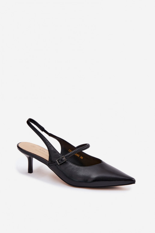 Zwarte hoge hakken sandalen met bandjes D&A