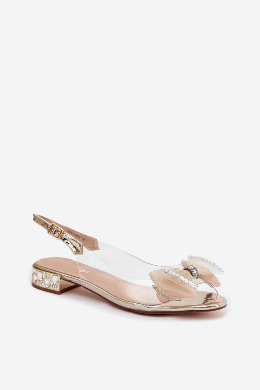 Perregimi sandalen met glanzende gaten I SiateczkoIną Boog D&A MR61-9004 gouden kleur