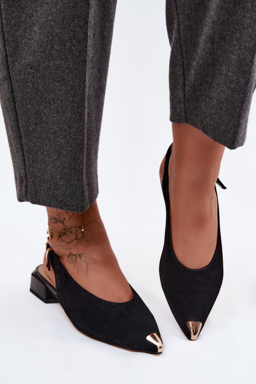 Leer Suède damessandalen Op een lage hak D&A CR61-3050 zInart