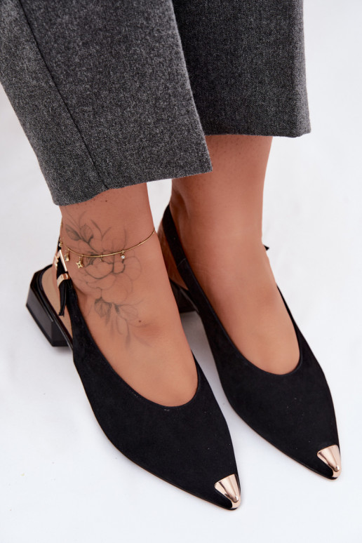 Leer Suède damessandalen Op een lage hak D&A CR61-3050 zInart