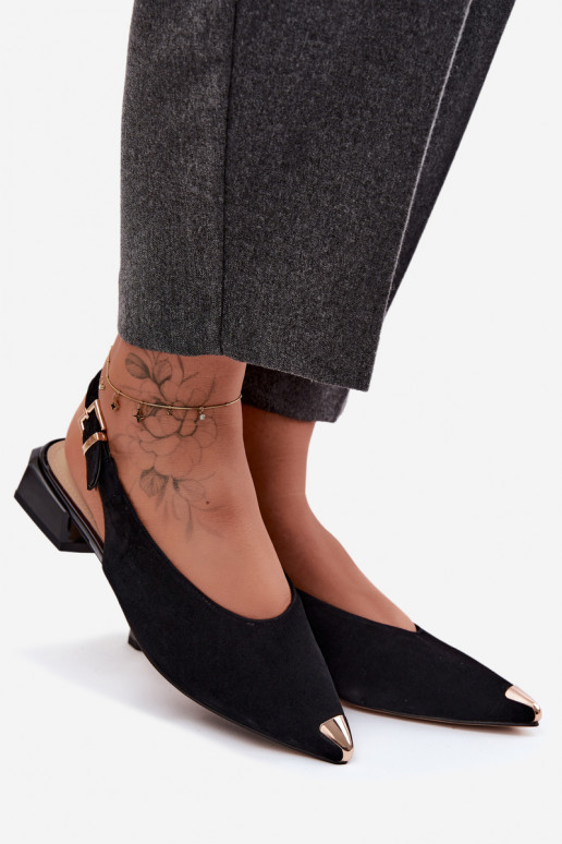 Leer Suède damessandalen Op een lage hak D&A CR61-3050 zInart