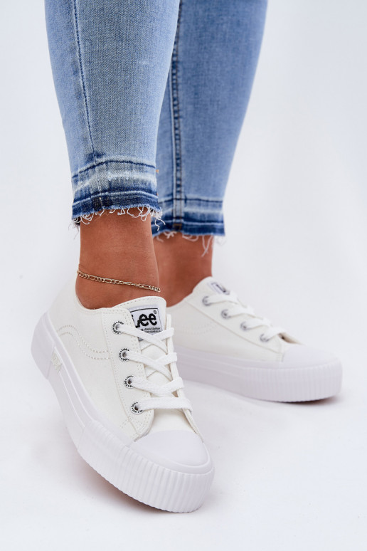 Casual schoenen met platform in wit