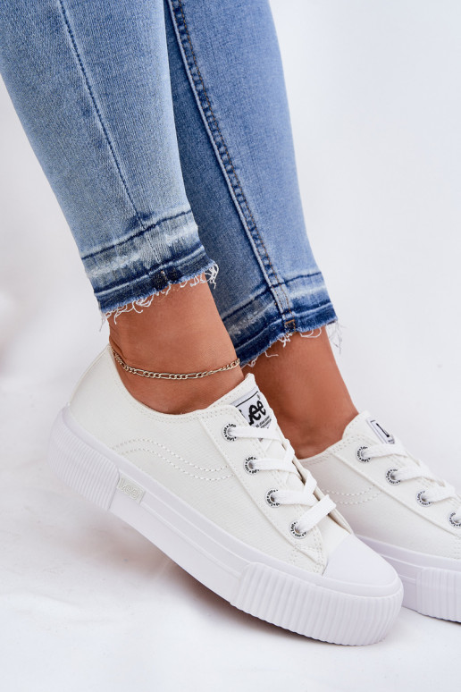 Casual schoenen met platform in wit
