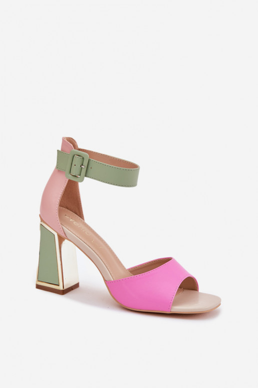 Elegante stijl dames hoge hak sandalen in roze en groen Rosazara
