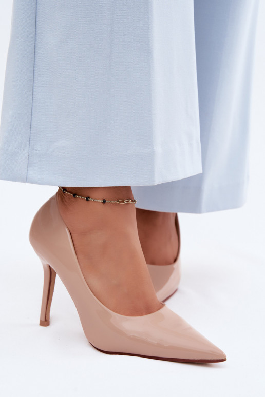 Klassieke gelakte stilettosImitacji Skóry beige Odira