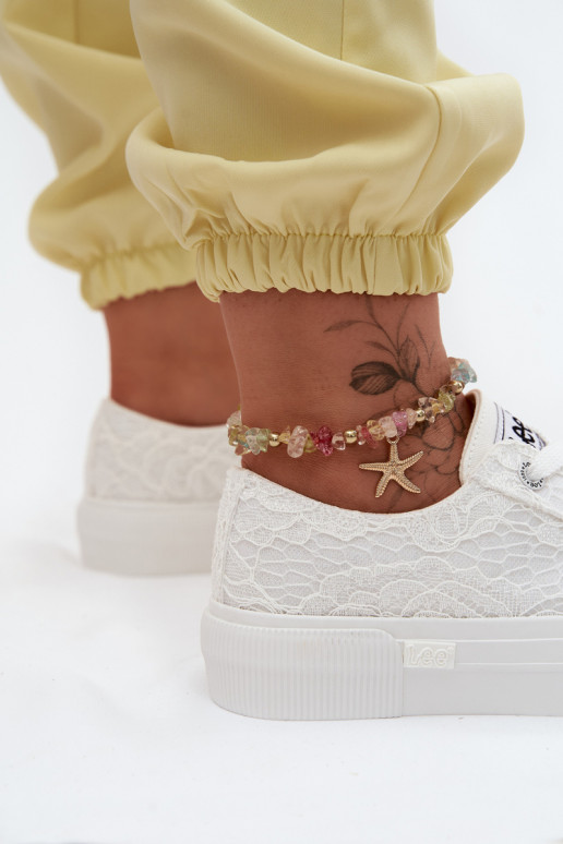 Casual schoenen met kantmotieven en platform LEE ISLA LACE INOMEN LOIN 50261003.1FG in wit