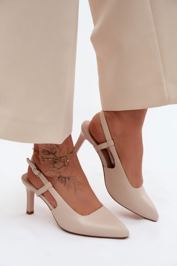Dames sandalen met hak Sergio Leone SK157 in zandkleur