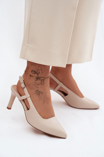 Dames sandalen met hakken Sergio Leone SK157 beige 2