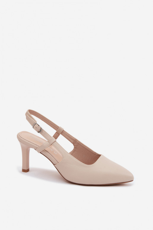 Dames sandalen met hak Sergio Leone SK157 in zandkleur