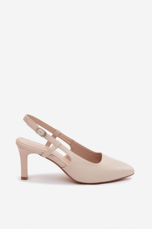 Dames sandalen met hak Sergio Leone SK157 in zandkleur