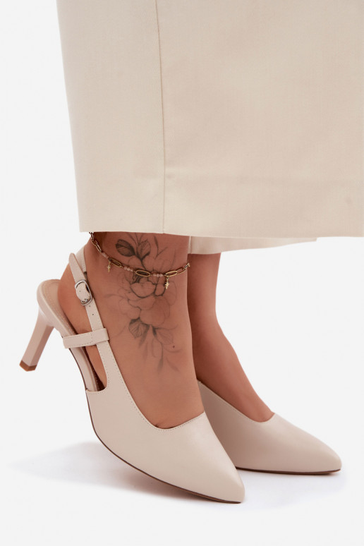 Dames sandalen met hak Sergio Leone SK157 in zandkleur