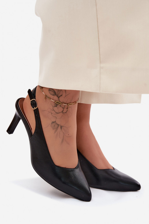 Dames sandalen op dunne hakken Sergio Leone SK158 in zwart