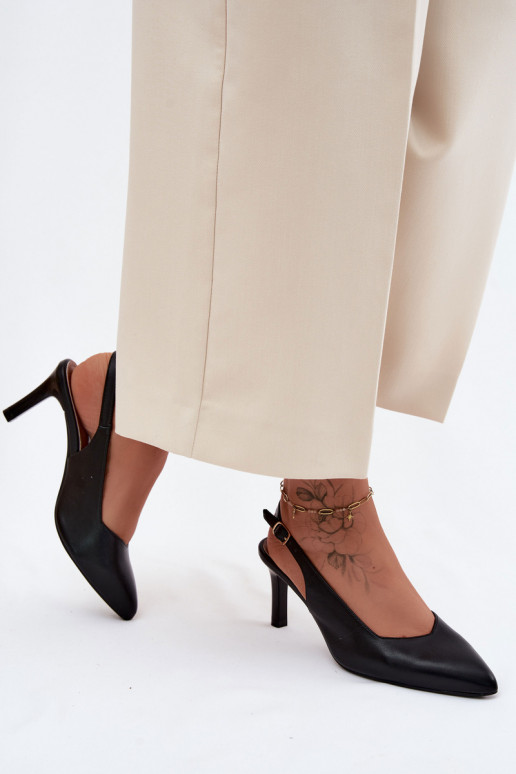 Dames sandalen op dunne hakken Sergio Leone SK158 in zwart