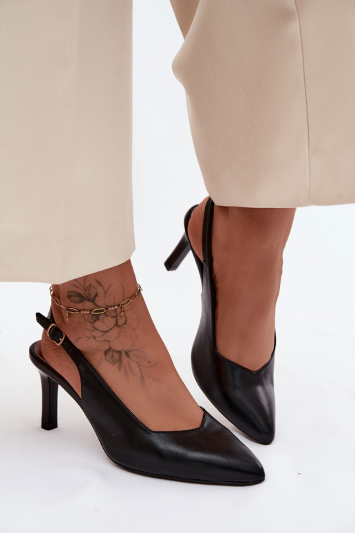 Dames sandalen op dunne hakken Sergio Leone SK158 in zwart