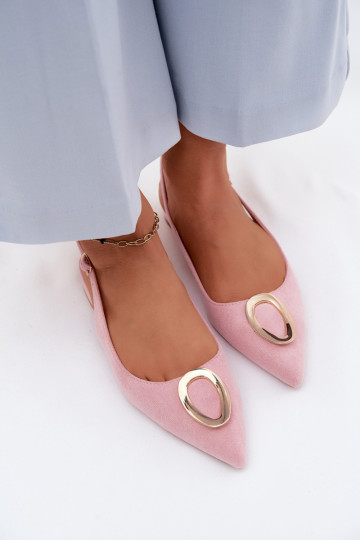 Dames sandalen met brede hakken met ornamenten roze Sparkle 2