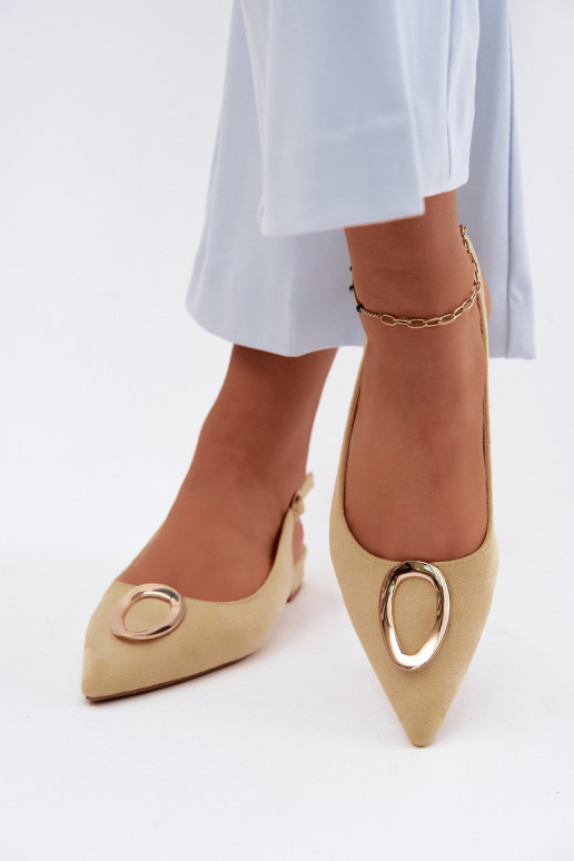 Dames sandalen met brede hakken met ornamenten geel Sparkle