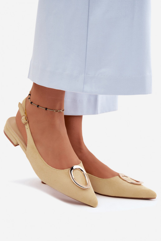 Dames sandalen met brede hakken met ornamenten geel Sparkle