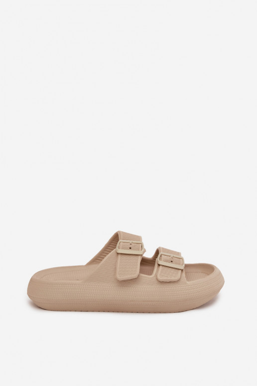 LichtgeInicht pantoffels Damespantoffels met gespen Vinceza 76056 beige