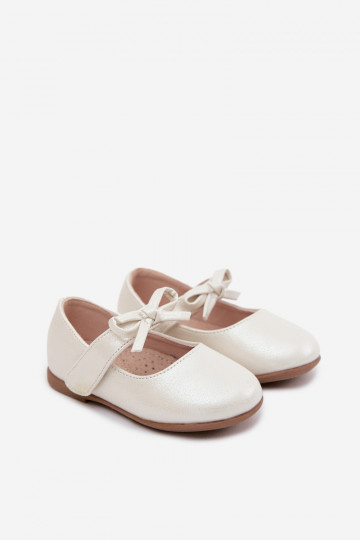 ballerinas Kinderen met zelfklevende bevestigingsmiddelen met linten ivoor Drippy