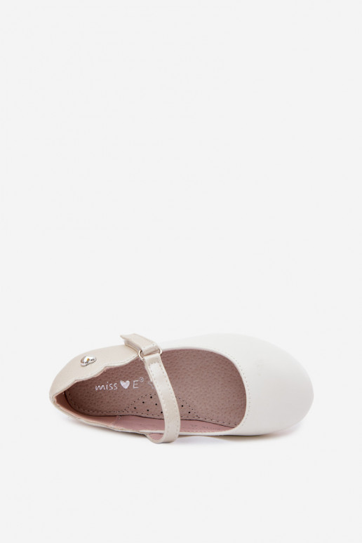 ballerinas Kinderen met riemen met zelfklevende bevestigingsmiddelen I Ozdobnym Hartenm Initte kleur Mossy