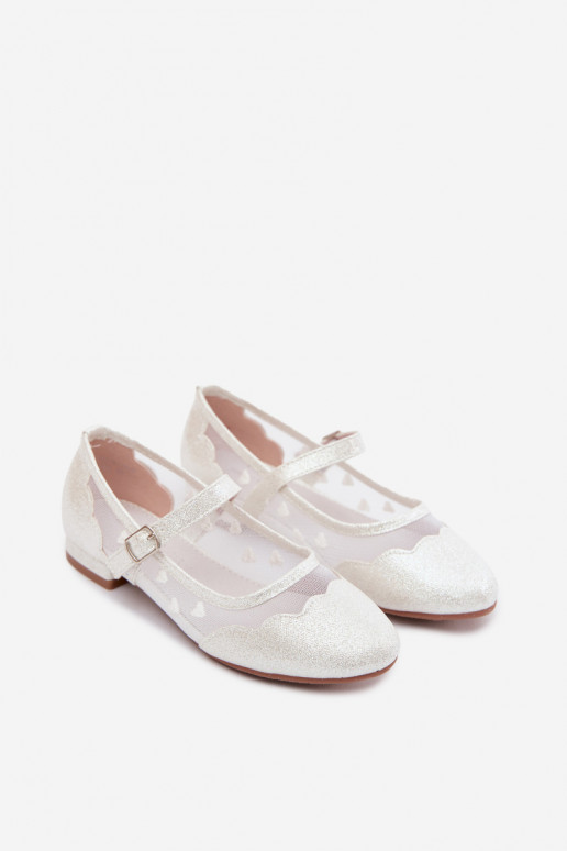 Glanzende ballerinas Dla DzieInczynek Gaas met hartjes Initte kleur Binky