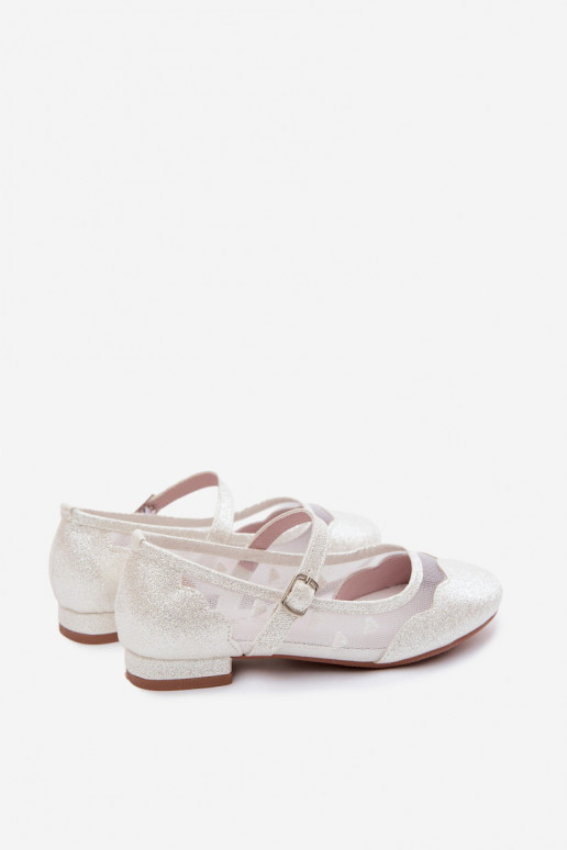 Glanzende ballerinas Dla DzieInczynek Gaas met hartjes Initte kleur Binky