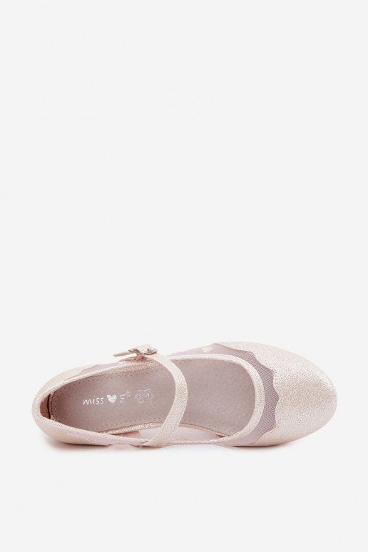 Glanzende ballerinas Dla DzieInczynek Gaas met hartjes beige Binky