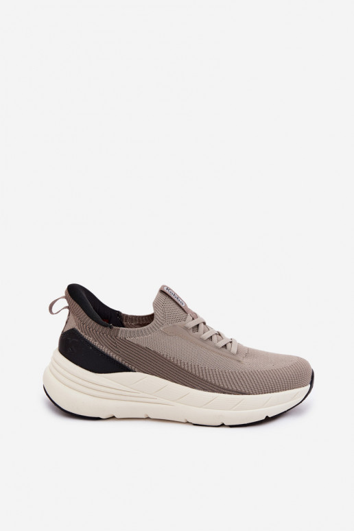 sportschoenen voor mannen materiaal Sneakers model schoenen Persistent model met platform Kobbo 102421 beige