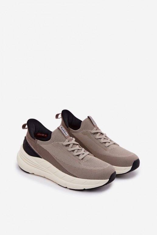 Heren instap sportschoenen met platform Kobbo 102421 zandkleur