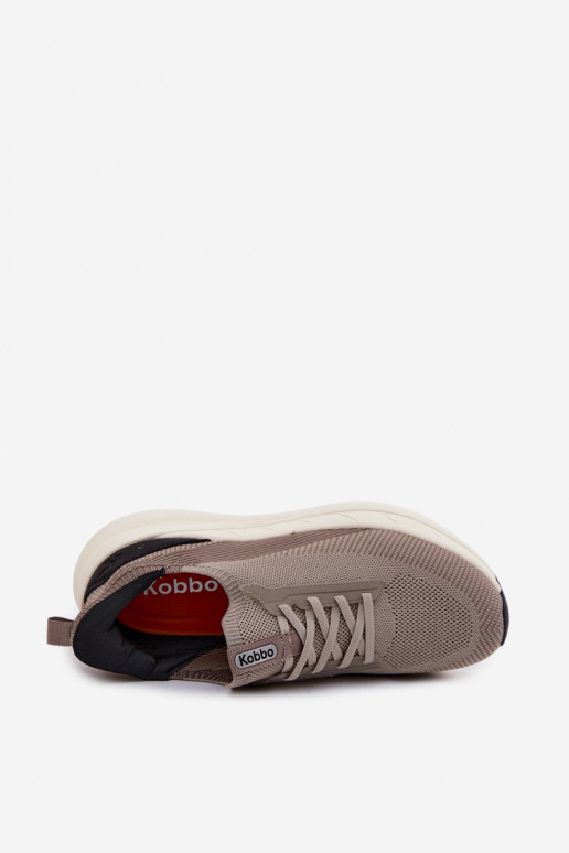 sportschoenen voor mannen materiaal Sneakers model schoenen Persistent model met platform Kobbo 102421 beige