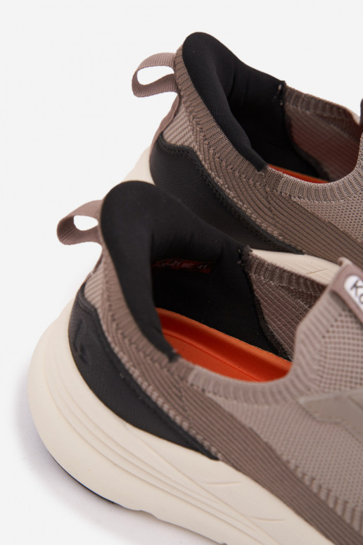 Heren instap sportschoenen met platform Kobbo 102421 zandkleur