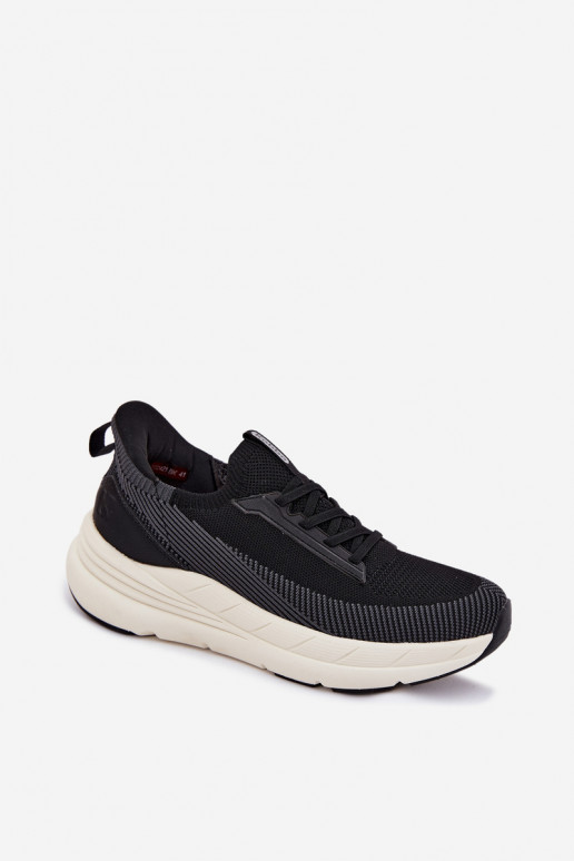 Heren instap sportschoenen met platform Kobbo 102421 zwart