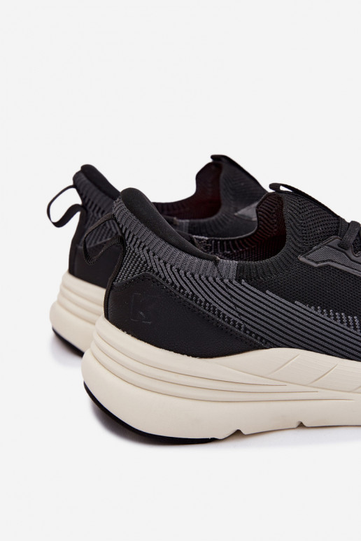 Heren instap sportschoenen met platform Kobbo 102421 zwart
