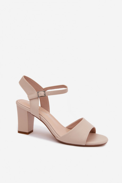 Dames hoge hakken sandalen Sergio Leone SK861 zandkleur