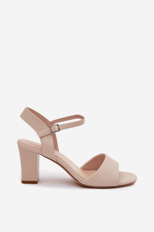 Dames hoge hakken sandalen Sergio Leone SK861 zandkleur