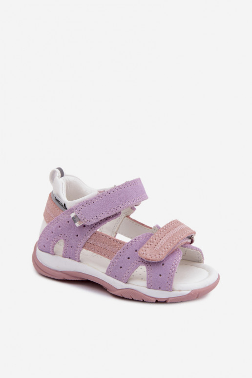 Leer Sandalen van suède voor kinderen Bartek 84409-66 Paars