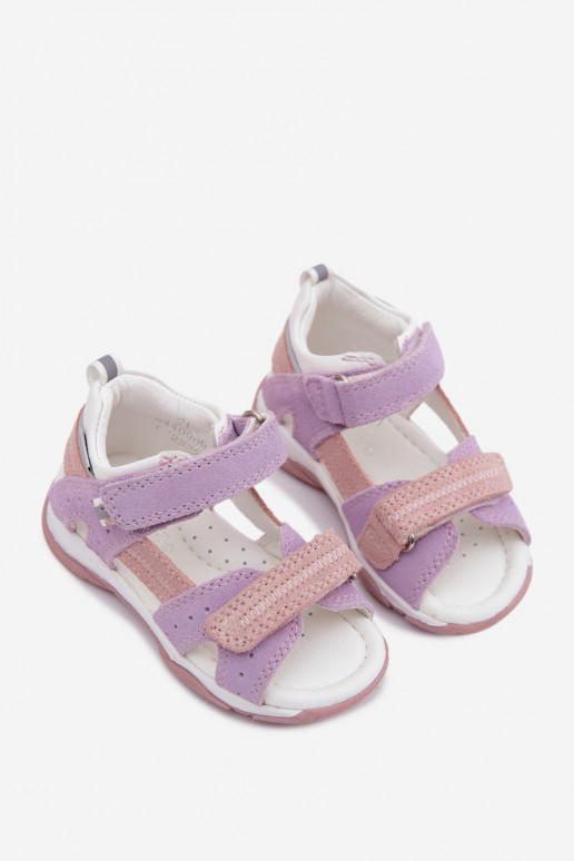 Leer Sandalen van suède voor kinderen Bartek 84409-66 Paars
