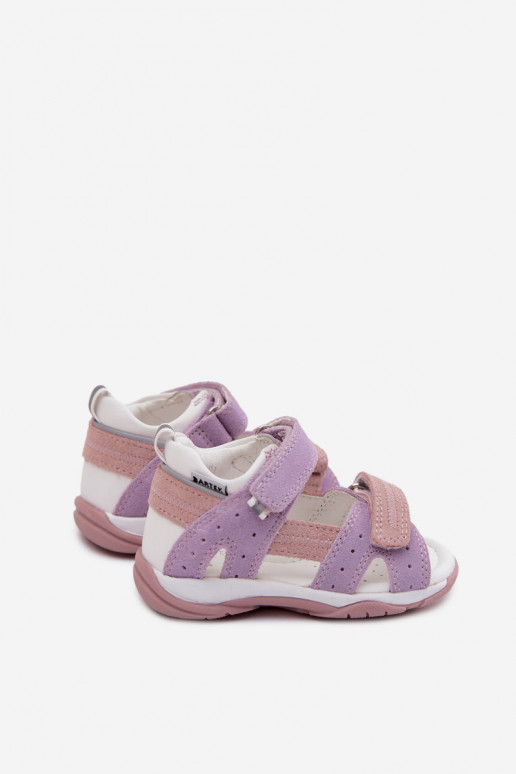 Leer Sandalen van suède voor kinderen Bartek 84409-66 Paars