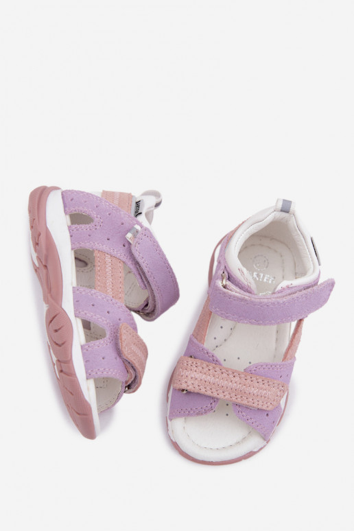 Leer Sandalen van suède voor kinderen Bartek 84409-66 Paars