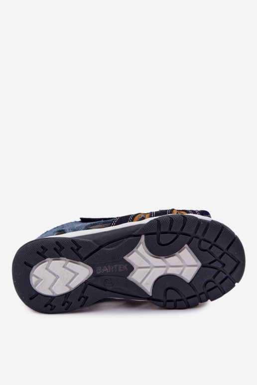 sandalen voor jongens Leer Bartek 84413-68 donkerblauIn